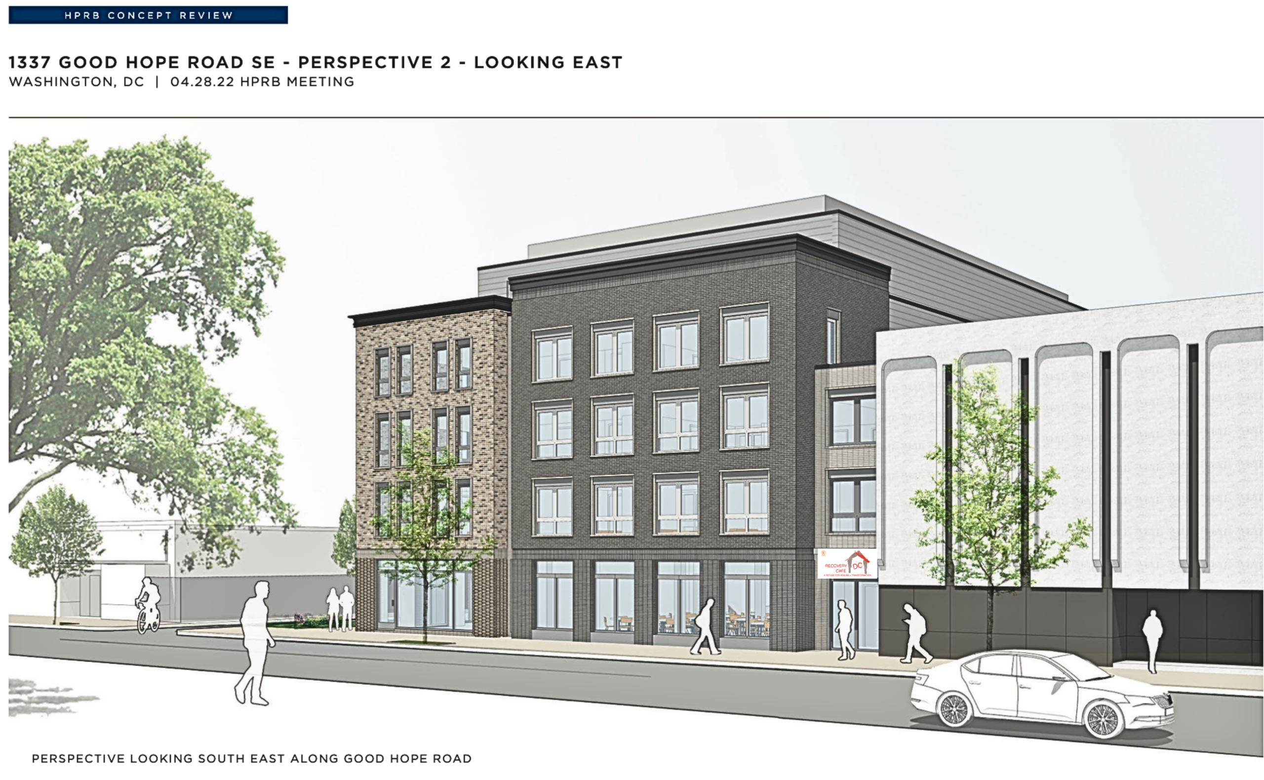 Rendering of the future Hope View Apartments and Recovery Cafe