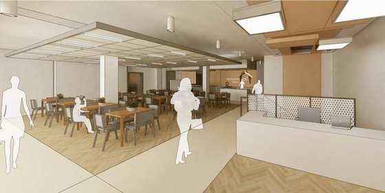 Interior rendering of the new Recovery Cafe community space
